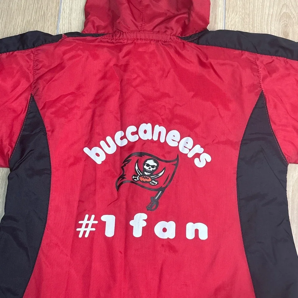 Tampa Bay Buccaneers Red Black Hooded Jumpsuit Romper Vintage NFL Infant 6/9M